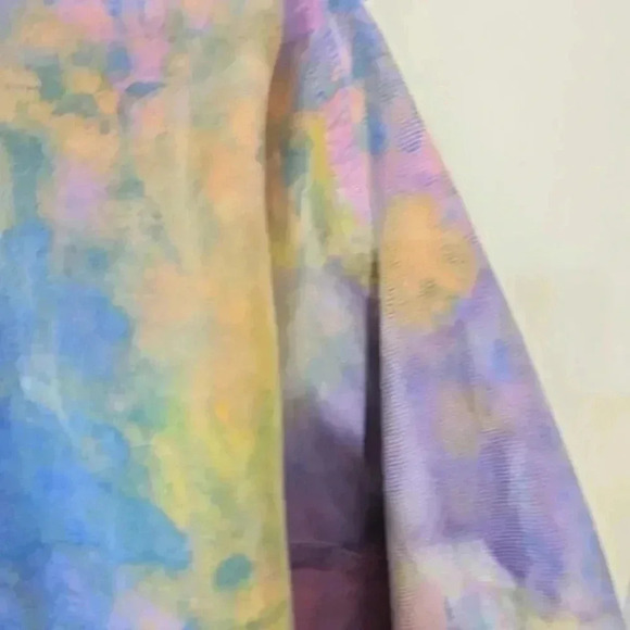 Vintage Fringe Denim Cropped Tie-Dye Jacket - Size Medium - Picture 10 of 13